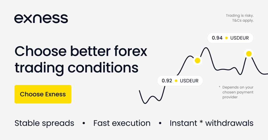 Comparison of Exness spreads for EUR/USD, GBP/USD, and other pairs.